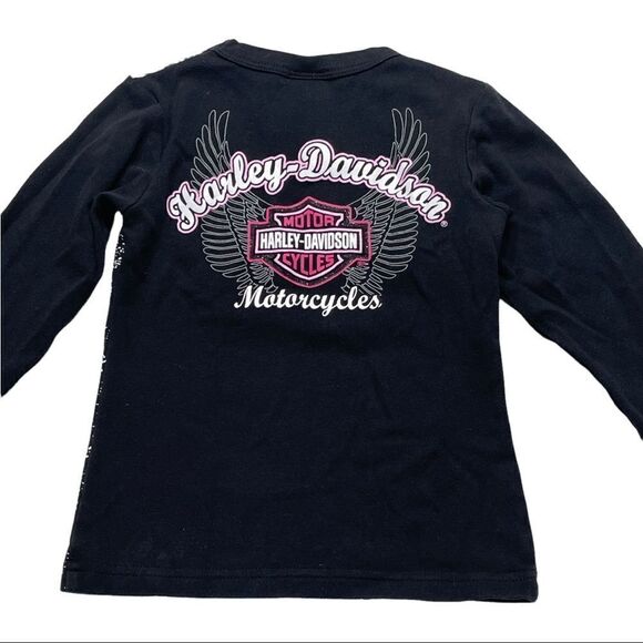 Harley Davidson Bla k Long Sleeve Tee Size 2T - Picture 7 of 10